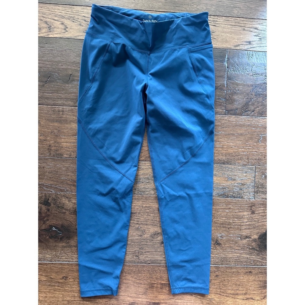 Sweaty Betty The Power 7/8 Workout Leggings Teal Blue Womens Medium 24 Inseam
